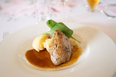 Gourmet menu for the wedding reception for the newlyweds Trubačovi